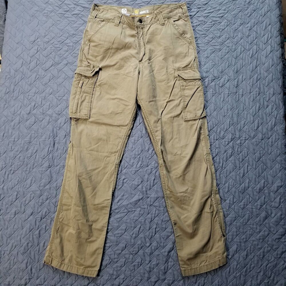 Carhartt Cargo Pants Mens 34x34 Brown Relaxed Fit Force Straight‎ Dark Wash